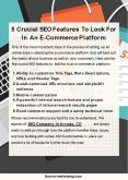 5 Crucial SEO Features To Look For In An E-Commerce Platform PowerPoint PPT Presentation