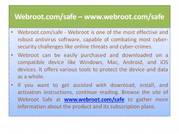 webroot.com/safe - webroot safe