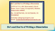 Do’s and Don’ts of Writing a Dissertation