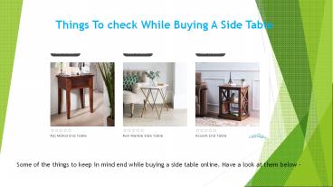Things to check While Buying a Side Table