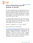 How To Select Home Security Systems In The UK? PowerPoint PPT Presentation