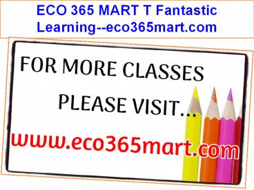ECO 365 MART T Fantastic Learning--eco365mart.com