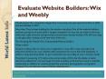Evaluate Website Builders: Wix and Weebly PowerPoint PPT Presentation