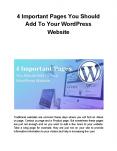 4 Important Pages You Should Add To Your WordPress Website PowerPoint PPT Presentation