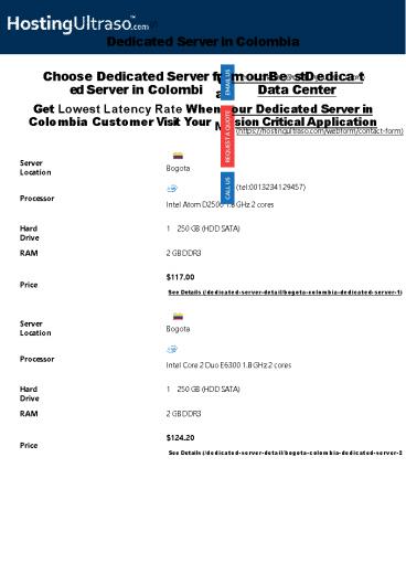 Colombia Dedicated Server