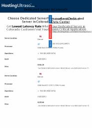 Colorado Dedicated Server