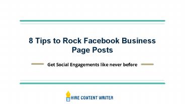 8 Tips for Facebook Business Posts
