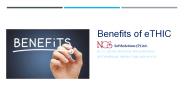 Benefits of eTHIC
