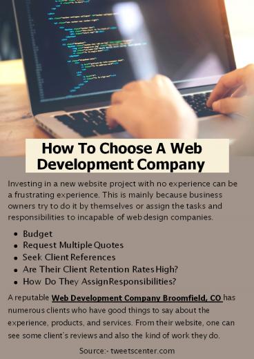 PPT – How To Choose A Web Development Company PowerPoint presentation ...