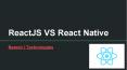 ReactJS VS React Native PowerPoint PPT Presentation