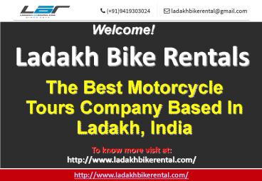 Ladakh Motorcycle Adventure Tours-Ladakh Bike Rental