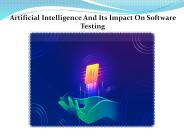 Artificial Intelligence And Its Impact On Software Testing