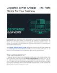 Dedicated Server Chicago is Best Option for Your Business PowerPoint PPT Presentation