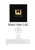 Want Hair Ltd - Hair Transplant Clinic UK PowerPoint PPT Presentation