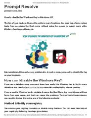 How to disable the Windows Key in Windows 10?