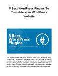5 Best WordPress Plugins To Translate Your WordPress Website PowerPoint PPT Presentation
