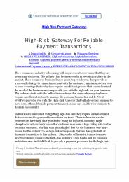 High-Risk Gateway For Reliable Payment Transactions