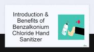 Introduction & Benefits of Benzalkonium Chloride Hand Sanitizer