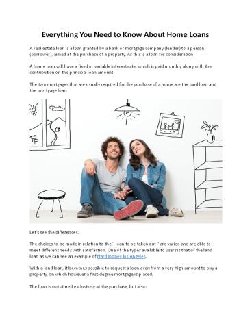 Everything You Need to Know About Home Loans