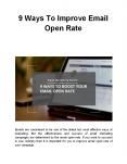 9 Ways To Improve Email Open Rate PowerPoint PPT Presentation