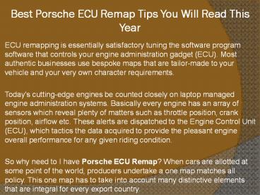 How to Teach Porsche Tuner