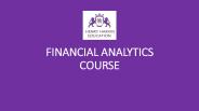 Financial Analytics Course