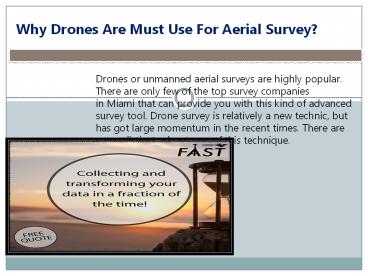 Why Drones Are Must Use For Aerial Survey