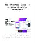 Top 5 WordPress Themes That Are Clean, Minimal, And Feature-Rich PowerPoint PPT Presentation