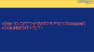 Best R Programming Assignment Help From Expert