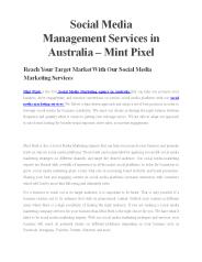 Social Media Management Services in Australia - Mint Pixel