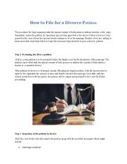 How to File for a Divorce Petition