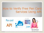 How to Verify Free Pan Card Services Using API