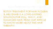 Botox Treatment for Hair in dubai