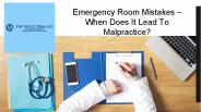 Emergency Room Mistakes – When Does It Lead To Malpractice?