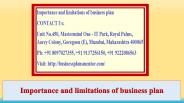 Importance and limitations of business plan