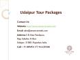Udaipur Tour Packages PowerPoint PPT Presentation