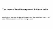 The steps of Lead Management Software India