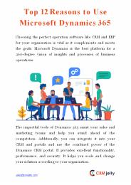 Top 12 Reasons to Use Microsoft Dynamics 365