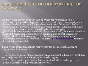 Telefoonnummer facebook online serviceprovider