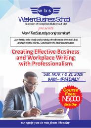 Creating Effective Business and Workplace writing with professionalism