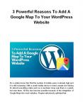 3 Powerful Reasons To Add A Google Map To Your WordPress Website PowerPoint PPT Presentation