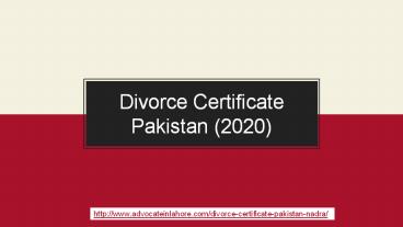 Legal Process To Obtain The Divorce Certificate Pakistan By Nadra