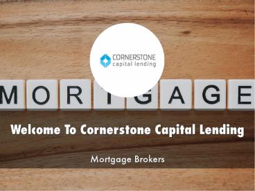 Cornerstone Capital Lending Presentation