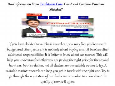 How Information From Cardatausa.Com Can Avoid Common Purchase Mistakes?