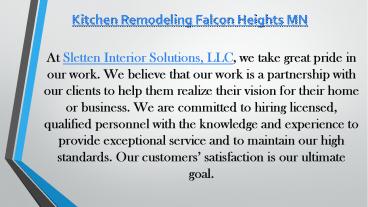 Kitchen Remodeling Falcon Heights MN