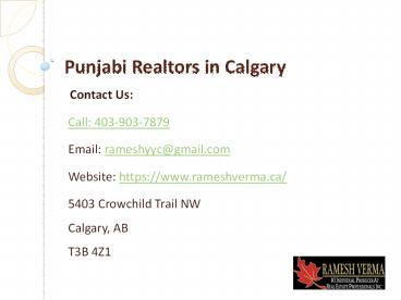 Punjabi Realtors in Calgary