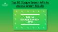 Top 10 Google Search APIs to Access Search Results PowerPoint PPT Presentation