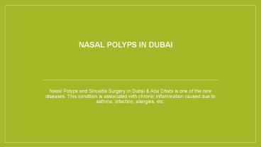 Nasal Polyps in Dubai