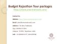 Budget Rajasthan Tour Packages PowerPoint PPT Presentation