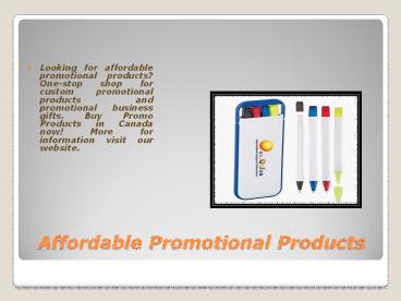 Affordable Promotional Products